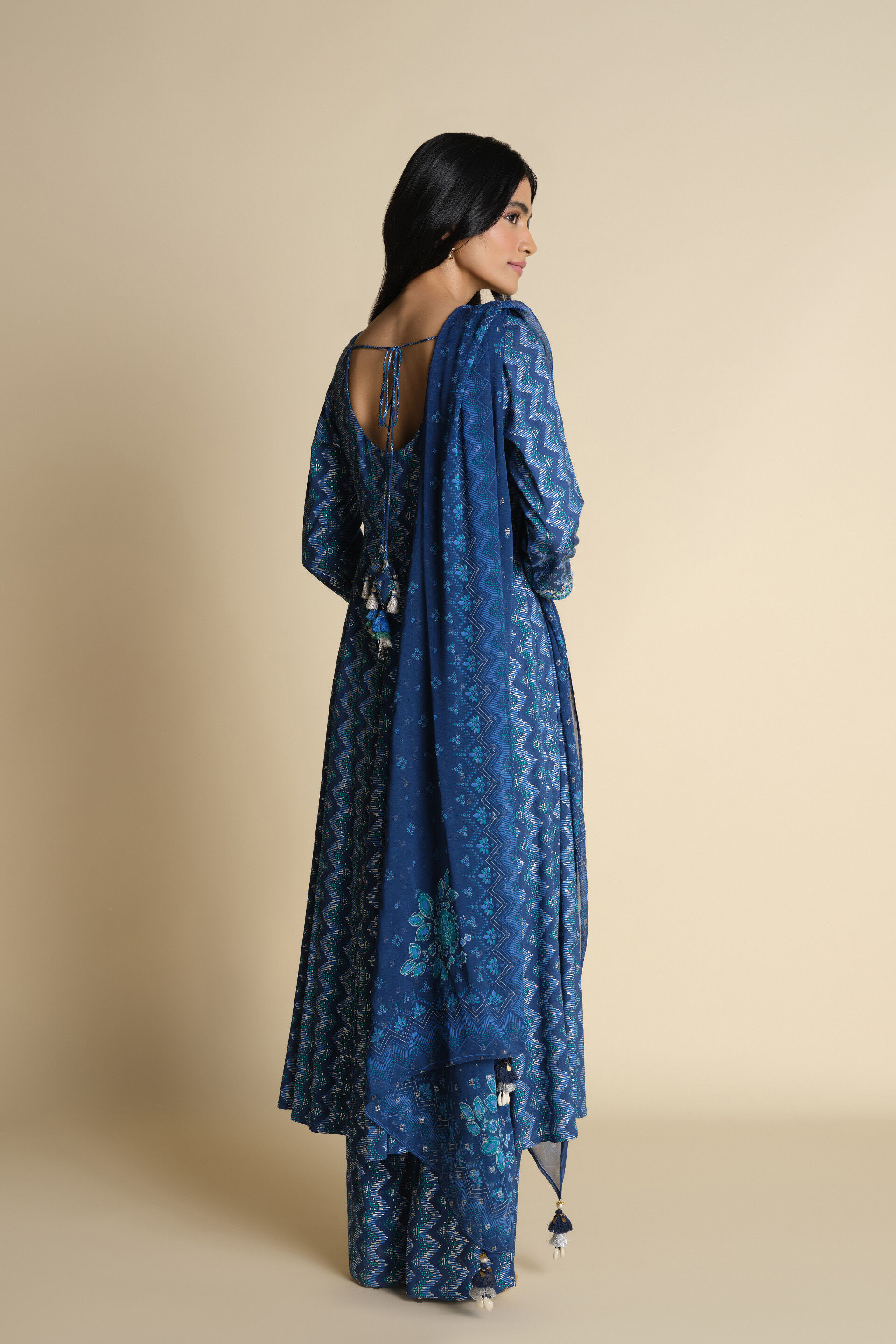Asmani Adaa Anarkali Set, Blue, image 8